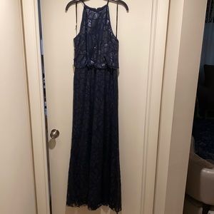 Donna Morgan navy sequin gown
